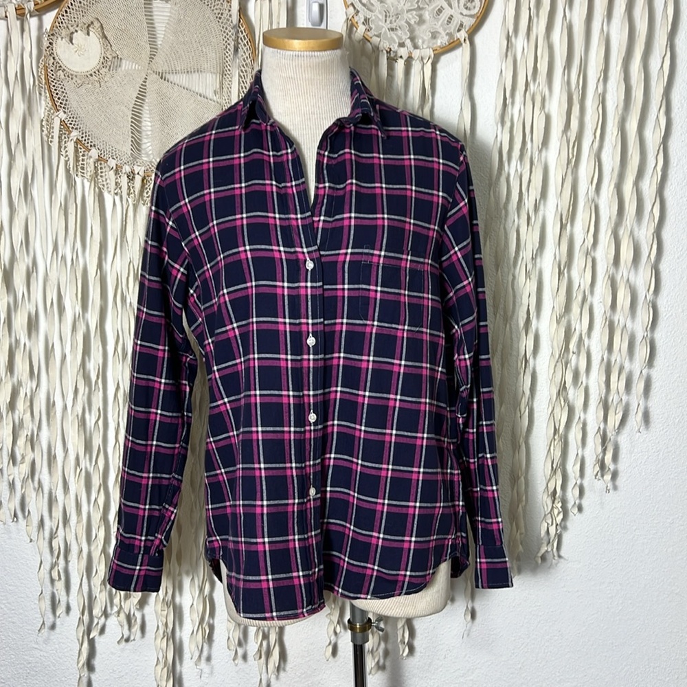 Plaid Button Down Shirt - Pink and Black Grayson Frank & Eileen